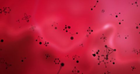 Dynamic 3D Molecules on Red Abstract Background - Download Free Stock Images Pikwizard.com
