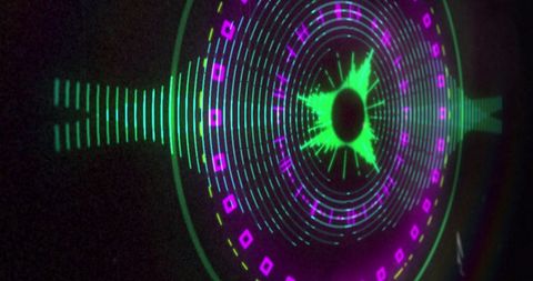 Vibrant Circular Digital Light Display on Black Background - Download Free Stock Images Pikwizard.com