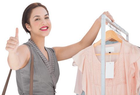 happy woman choosing dress thumbs up transparent background - Download Free Stock Videos Pikwizard.com