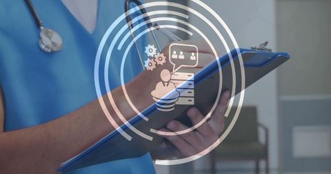 Digital Healthcare Integration Concept with Female Doctor