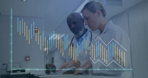 Medical Professionals Analyzing Data at Nursing Station