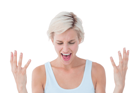 Transparent View of Angry Blonde Person Yelling with Hands Up - Download Free Stock Videos Pikwizard.com