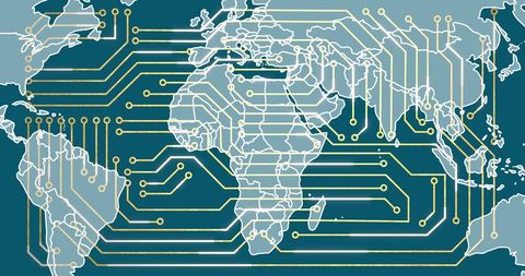 Global Connectivity Visualization with Circuit Map - Download Free Stock Images Pikwizard.com