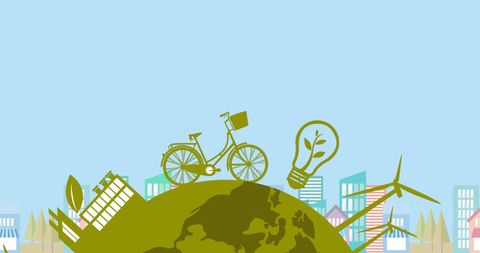 Eco-Friendly Commuting Concept with Green Cityscape - Download Free Stock Images Pikwizard.com