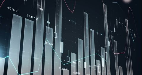 Data Analysis with 3D Financial Charts on Digital Interface - Download Free Stock Images Pikwizard.com