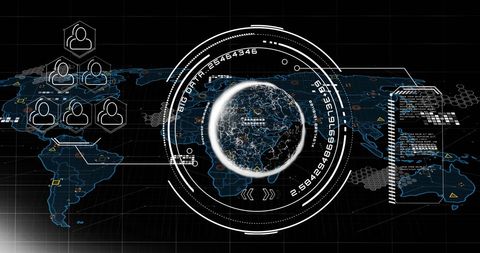 Digital Interface with Global Network Connections and Data Analysis - Download Free Stock Images Pikwizard.com