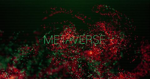 Abstract Digital Particles with Metaverse Text in Bright Colors - Download Free Stock Images Pikwizard.com
