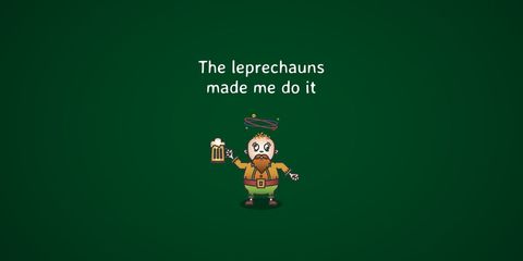 mischievous leprechaun with beer and humorous quote - Download Free Stock Templates Pikwizard.com