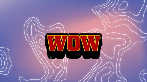 Dynamic Gaming Animation WOW Against Abstract Contour