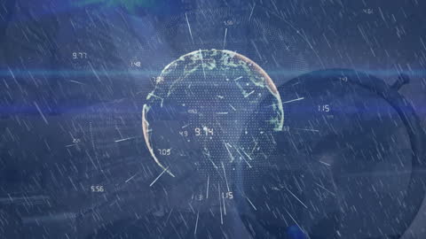 Futuristic Digital Globe with Data Visualization