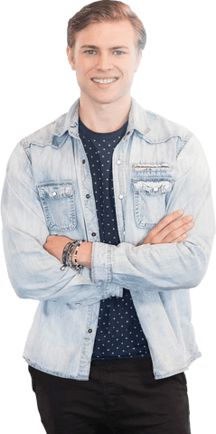 Confident Young Man in Denim Shirt on Transparent Background - Download Free Stock Videos Pikwizard.com