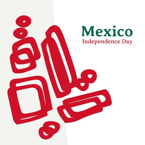 Colorful elements symbolize the spirit of Mexico's Independence Day. Useful for promoting Mexican cultural events, educational purposes, or as decorative material highlighting the theme of patriotism and national pride.