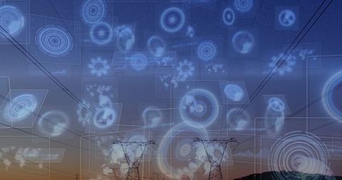 global data processing over electrical grid - Download Free Stock Images Pikwizard.com