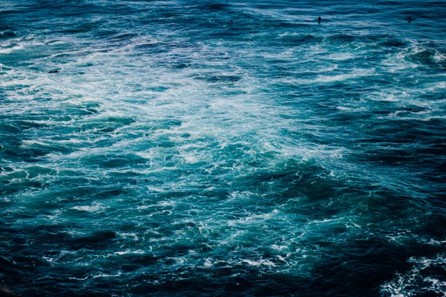 Deep Blue Ocean Water with Powerful Waves and Ripples - Download Free Stock Photos Pikwizard.com