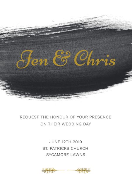 Sophisticated Black and Gold Wedding Gala Invitation Template - Download Free Stock Templates Pikwizard.com