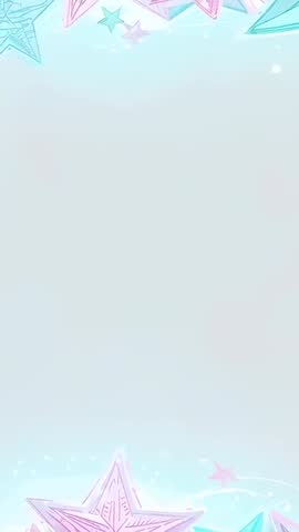 Vertical video: Twinkling pastel stars decorating portrait frame with soft gradient backdrop