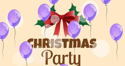 Festive Christmas Party with Purple Balloons