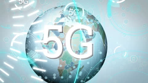 Digital Global 5G Network Illustration with World Globe