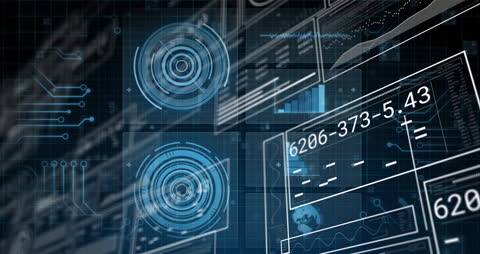 Futuristic Data Interface with Digital Scanners and Analytics