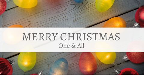 festive christmas lights holiday greeting on wooden background - Download Free Stock Templates Pikwizard.com