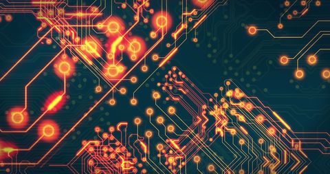 Glowing Circuit Board Pathways in Abstract Design - Download Free Stock Images Pikwizard.com