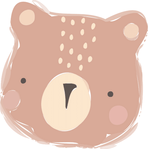 transparent pastel bear head for children's artwork and branding - Download Free Stock Videos Pikwizard.com