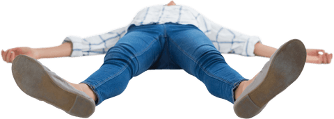 Transparent View Woman Lying Down with Outstretched Arms