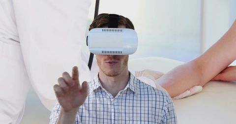 Man Using VR Headset Innovative Healthcare Concept - Download Free Stock Images Pikwizard.com