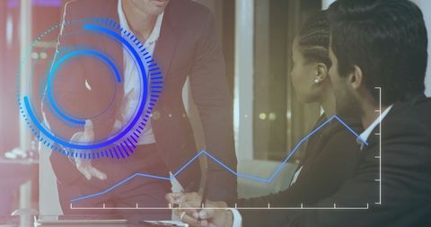 Diverse Team Analyzing Data for Strategic Business Planning