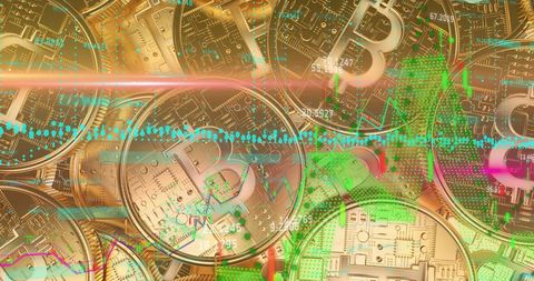 Bitcoin Cryptocurrency Analysis with Digital Graph Overlay - Download Free Stock Images Pikwizard.com