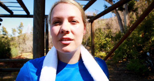 Young Woman Taking a Break from Outdoor Exercise - Download Free Stock Images Pikwizard.com