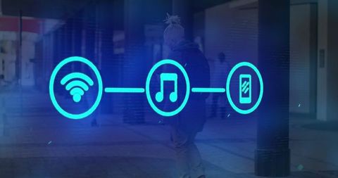 Digital Interface Concept with Social Media Icons and Connectivity