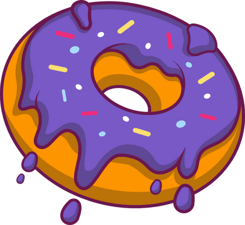 transparent cartoon donut with dripping purple icing and sprinkles - Download Free Stock Videos Pikwizard.com