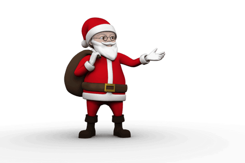 Festive Santa Claus Transparent Illustration for Holiday Greetings
