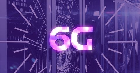 Futuristic 6G Network Symbol Amidst Data Servers Background - Download Free Stock Images Pikwizard.com