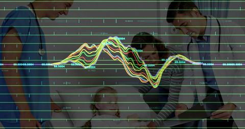 Healthcare professionals reviewing diagnostics with patient