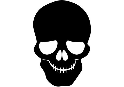 Black Skull Silhouette Symbolizing Danger and Mortality - Download Free Stock Templates Pikwizard.com