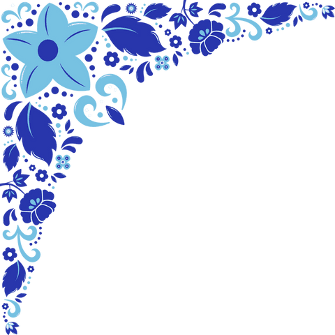 Intricate Blue Floral Border on Transparent Corner - Download Free Stock Videos Pikwizard.com