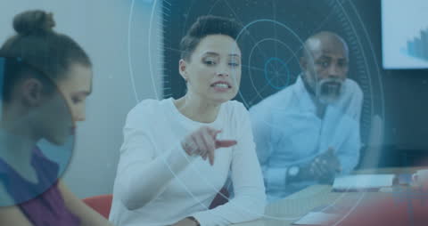 Diverse Business Team Discussing Global Data and Strategy