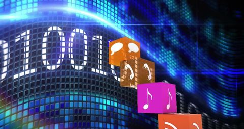 Digital Data Processing with Dynamic Icons and Binary Code - Download Free Stock Images Pikwizard.com