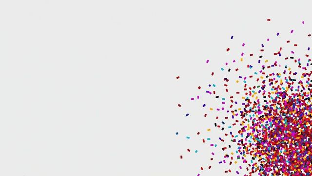 Colorful Confetti Explosion on Gray Background