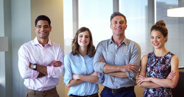 Diverse Group of Professionals Smiling in Office - Download Free Stock Images Pikwizard.com