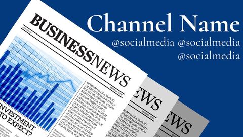business news template with social media integration design - Download Free Stock Templates Pikwizard.com