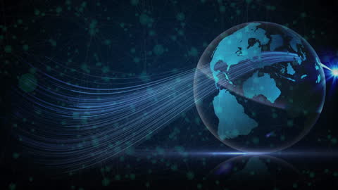 Global Network Connections and Digital Communication Concept