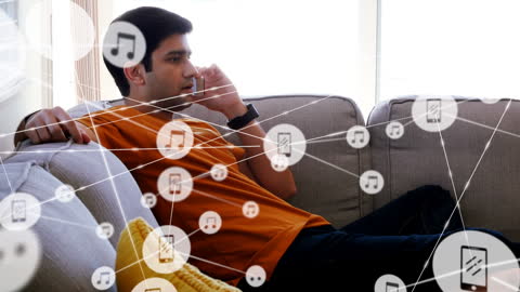 Businessman Integrating Digital Networks with Smartphone Dialogue