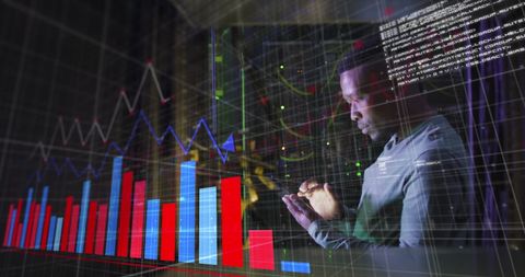 Cybersecurity Analyst Developing Data Visualizations in Server Room - Download Free Stock Images Pikwizard.com