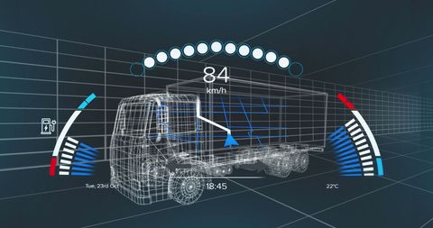 Digital Speedometer and Data Visualization Over TrucK Diagram - Download Free Stock Images Pikwizard.com