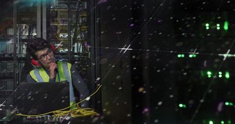 IT Engineer Analyzing Data in Network Server Room - Download Free Stock Images Pikwizard.com