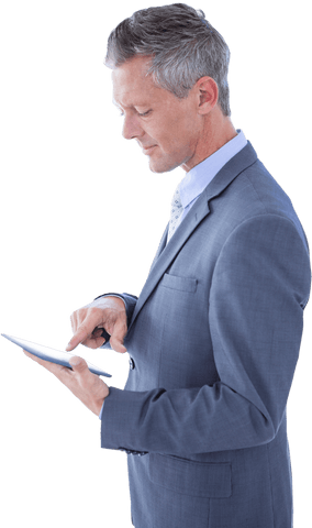 Transparent Businessman Using Tablet for Modern Connectivity - Download Free Stock Videos Pikwizard.com