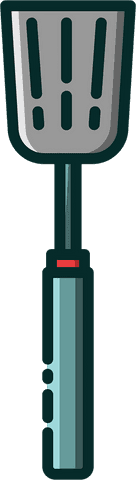 Green Kitchen Spatula Illustration on Transparent Background